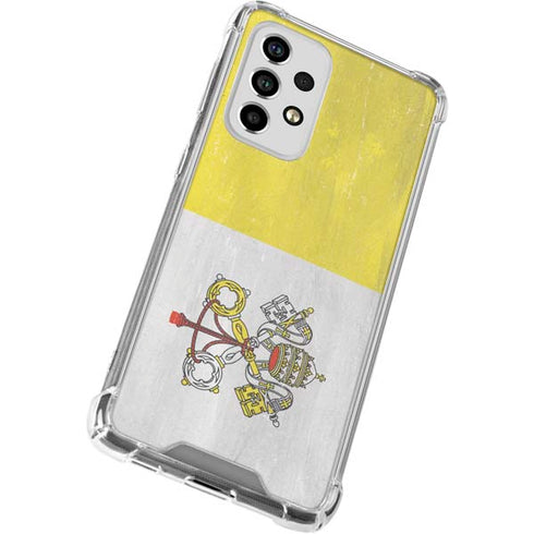 Vatican City Flag Distressed Galaxy A53 5G Clear Case